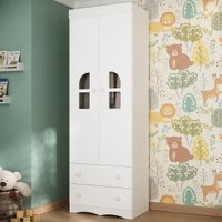 Guarda-roupa Infantil 62cm 2 Portas com Vidro e 2 Gavetas Liz Multimóveis MP4512