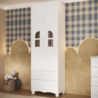 Guarda-roupa Infantil 62cm 2 Portas com Vidro e 2 Gavetas Aurora Multimóveis MP4496