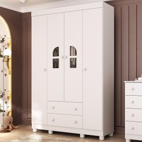 Guarda-roupa Infantil 122cm com Vidro 4 Portas e 2 Gavetas Nina Multimóveis MP4504