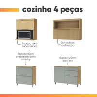 Armário De Cozinha Completa 100% MDF de 4 Portas 4 Gavetas Mariah Nesher
