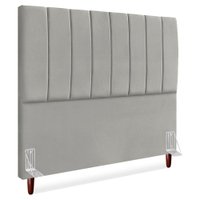 Cabeceira Casal 140 cm Com Frame Carla Suede Cinza Claro Artte