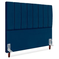 Cabeceira Queen 160 cm Com Frame Carla Suede Azul Marinho Artte