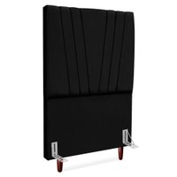 Cabeceira Solteiro 90 cm Com Frame Belgica Suede Preto Artte