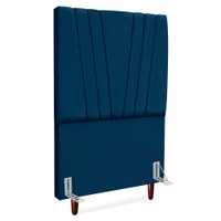 Cabeceira Solteiro 90 cm Com Frame Belgica Suede Azul Marinho Artte
