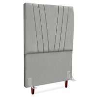 Cabeceira Solteiro 90 cm Com Frame Belgica Suede Cinza Claro Artte