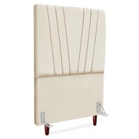 Cabeceira Solteiro 90 cm Com Frame Belgica Suede Bege Artte