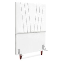 Cabeceira Solteiro 100 cm Com Frame Belgica Suede Branco Artte