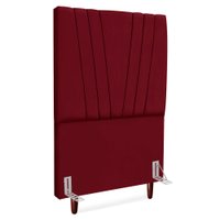 Cabeceira Solteiro 100 cm Com Frame Belgica Suede Vinho Artte