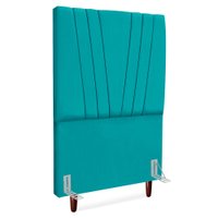 Cabeceira Solteiro 100 cm Com Frame Belgica Suede Azul Turquesa Artte