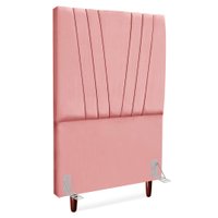Cabeceira Solteiro 100 cm Com Frame Belgica Suede Rosa Artte