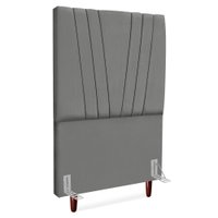 Cabeceira Solteiro 100 cm Com Frame Belgica Suede Cinza Artte