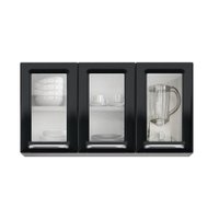 Armário Aéreo de Cozinha Itatiaia Luce 3 Portas com Vidro - Preto