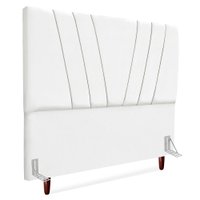 Cabeceira Casal 140 cm Com Frame Belgica Suede Branco Artte