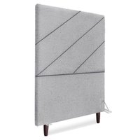 Cabeceira Solteiro 90 cm Com Frame Cristal Boucle Cinza Artte