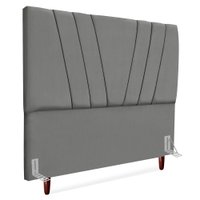 Cabeceira Queen 160 cm Com Frame Belgica Suede Cinza Artte