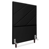 Cabeceira Solteiro 100 cm Com Frame Cristal Corino Preto Artte