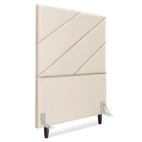 Cabeceira Solteiro 100 cm Com Frame Cristal Corino Bege Artte