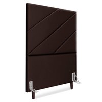 Cabeceira Solteiro 100 cm Com Frame Cristal Corino Marrom Artte
