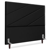 Cabeceira Casal 140 cm Com Frame Cristal Corino Preto Artte