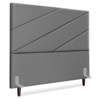 Cabeceira Casal 140 cm Com Frame Cristal Corino Cinza Artte