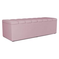 Recamier Calcadeira Bau 140 cm Dalia Suede Rose Artte
