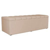Recamier Calcadeira Bau 140 cm Dalia Suede Bege Artte