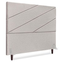 Cabeceira Casal 140 cm Com Frame Cristal Linho Cinza Artte