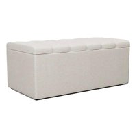 Recamier Calcadeira Bau 100 cm Dalia Linho Champagne Artte