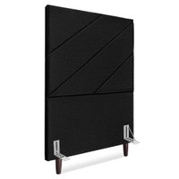 Cabeceira Solteiro 90 cm Com Frame Cristal Linho Preto Artte