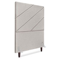 Cabeceira Solteiro 90 cm Com Frame Cristal Linho Cinza Artte