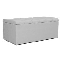 Recamier Calcadeira Bau 90 cm Dalia Linho Cinza Artte