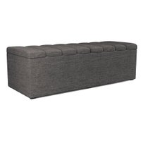 Recamier Calcadeira Bau 140 cm Dalia Linho Cinza Escuro Artte