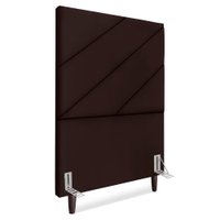 Cabeceira Solteiro 90 cm Com Frame Cristal Suede Marrom Artte