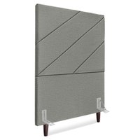 Cabeceira Solteiro 100 cm Com Frame Cristal Linho Cinza Escuro Artte