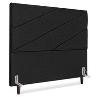 Cabeceira Queen 160 cm Com Frame Cristal Linho Preto Artte