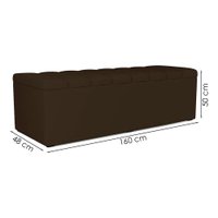 Cabeceira e Recamier Bau Queen 160 cm Dalia Suede Marrom Artte