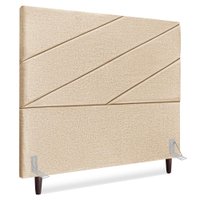 Cabeceira Casal 140 cm Com Frame Cristal Linho Bege Artte