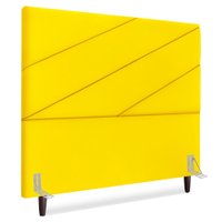 Cabeceira Queen 160 cm Com Frame Cristal Suede Amarelo Artte