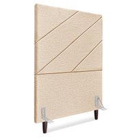 Cabeceira Solteiro 90 cm Com Frame Cristal Linho Bege Artte