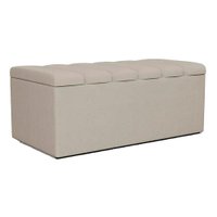 Recamier Calcadeira Bau 100 cm Dalia Linho Bege Artte