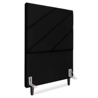 Cabeceira Solteiro 90 cm Com Frame Cristal Suede Preto Artte