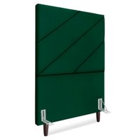 Cabeceira Solteiro 100 cm Com Frame Cristal Suede Verde Artte