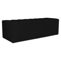 Recamier Calcadeira Bau 140 cm Dalia Suede Preto Artte