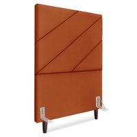 Cabeceira Solteiro 90 cm Com Frame Cristal Suede Terracota Artte
