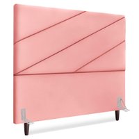 Cabeceira Casal 140 cm Com Frame Cristal Suede Rosa Artte