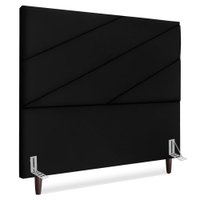 Cabeceira Casal 140 cm Com Frame Cristal Suede Preto Artte