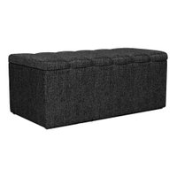 Recamier Calcadeira Bau 90 cm Dalia Linho Chumbo Artte