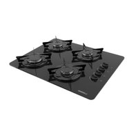Cooktop Nardelli à Gás NDL 4 Bocas Vidro Preto Flange Esmaltada