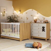 Berço Americano 3 em 1 com Cômoda 1 Porta 4 Gavetas Fofura Multimóveis MP4724