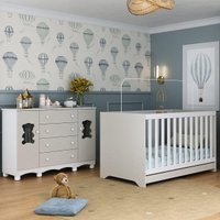 Berço Americano 3 em 1 com Cômoda 2 Portas 4 Gavetas Ternura Multimóveis MP4730